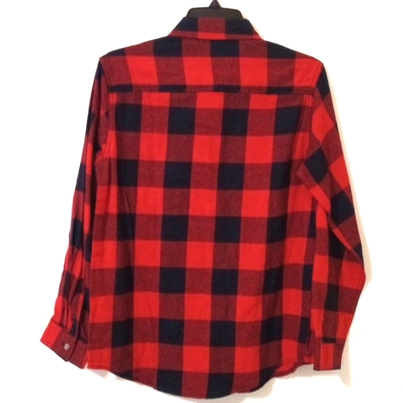 BASS OUTDOOR LONG SLEEVE RED BLACK LUMBERJACK PLAID BUTTON UP SHIRT SIZE LRG NWT - Picture 3 of 5